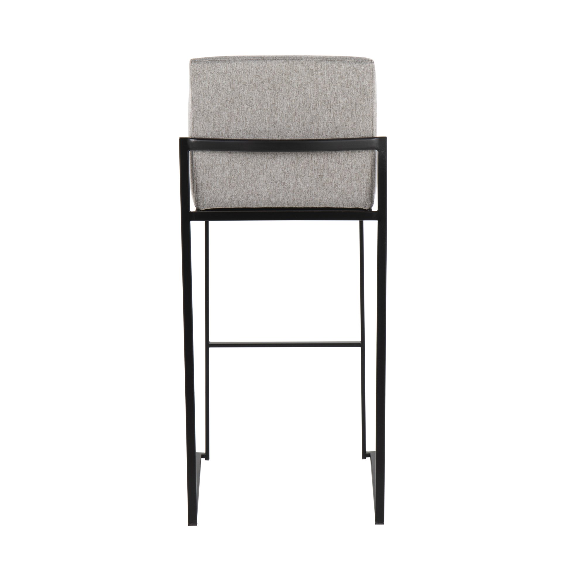 Fuji - Contemporary High Back Barstool (Set of 2) - Black / Gray - Image 5