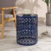 Modern Iron Solar Side Table With Built Light - Dark Blue - Image 4