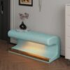 Upholstered Ottoman With LED Sensor Light Ideal For Living Room, End Of Bed - Antique Blue Green - Image 4