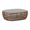 Willow - Oval Woven Patio Coffee Table, Wicker Frame - Wheat Beige / Golden Brown - Image 2