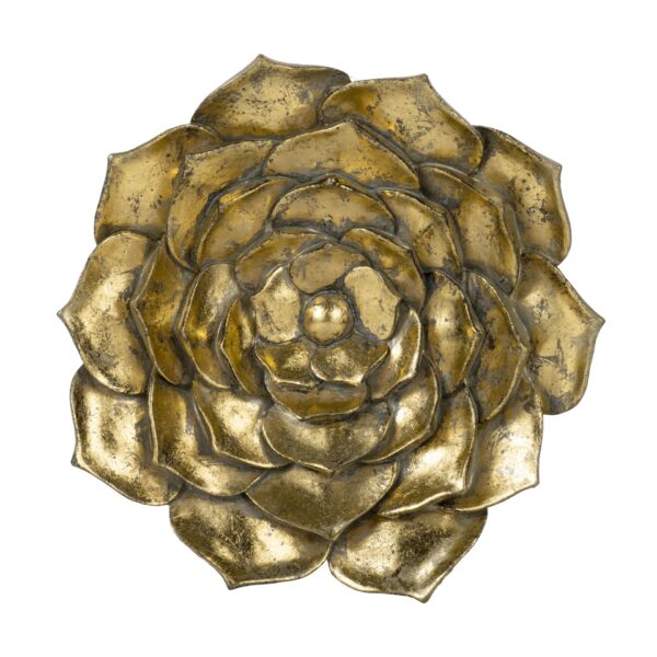 Succulent Wall Plaque Resin - Gold