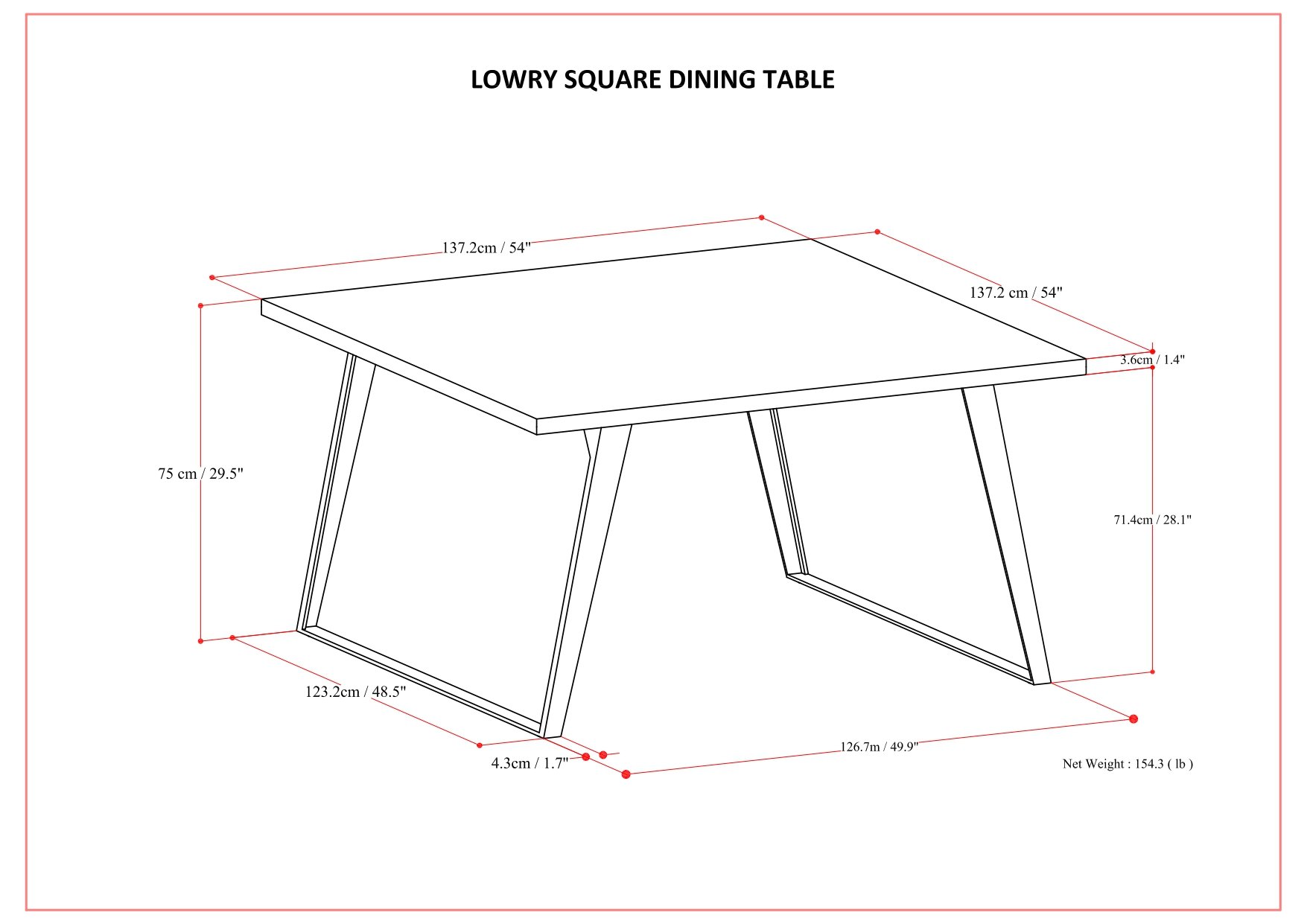 Lowry - Square Dining Table - Brown - Image 3