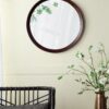 Transitional Decor Style Mango Wood Wall Mirror Wall Decor With Frame Of Solid Mango Wood For Bathroom, Entryway Console Lean Against Wall - Dark Brown - Image 9