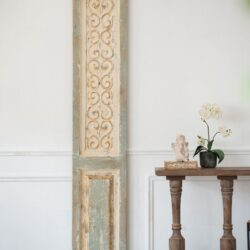 Large Wooden Rectangle Hanging Panel Decorative Wall Sculpture, Carved Wall Art - Beige