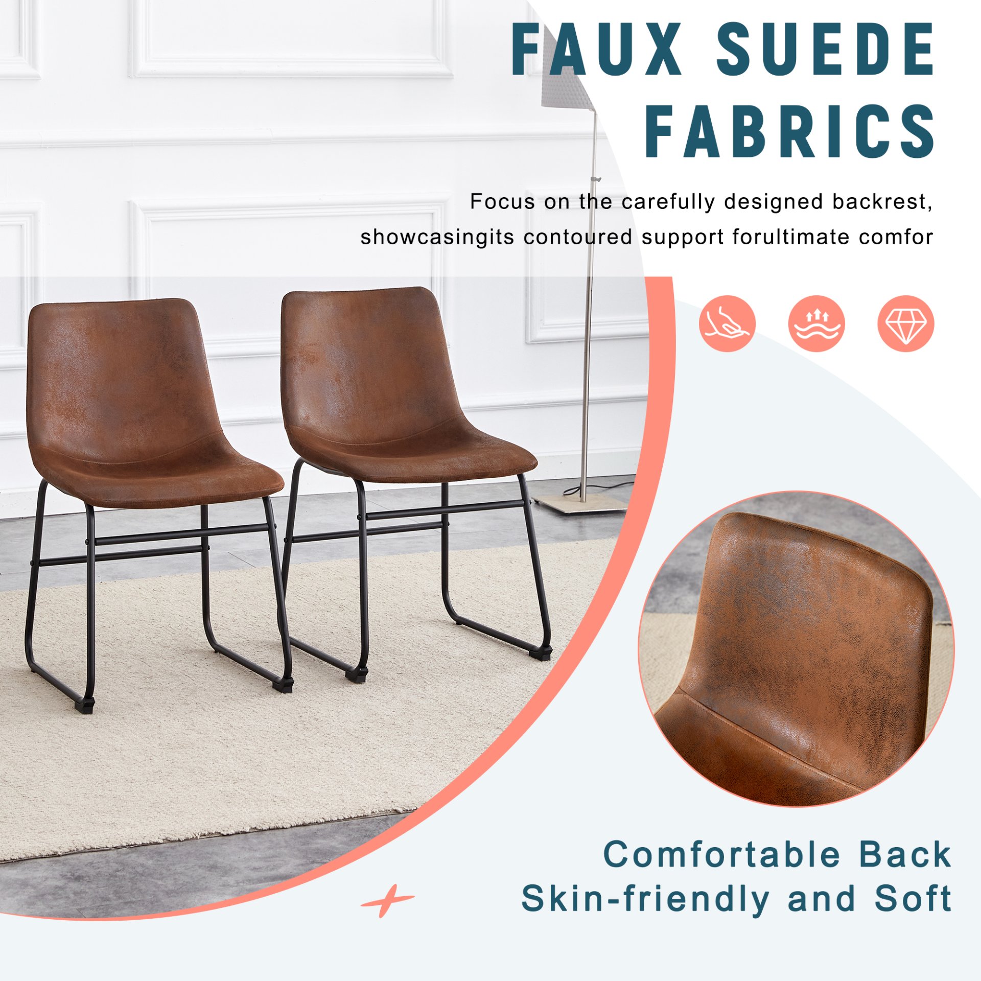 (Set of 4) Retro Chairs, Comfortable Bar Stools, Suitable For Industrial And Vintage Style Environments - Brown - Image 9