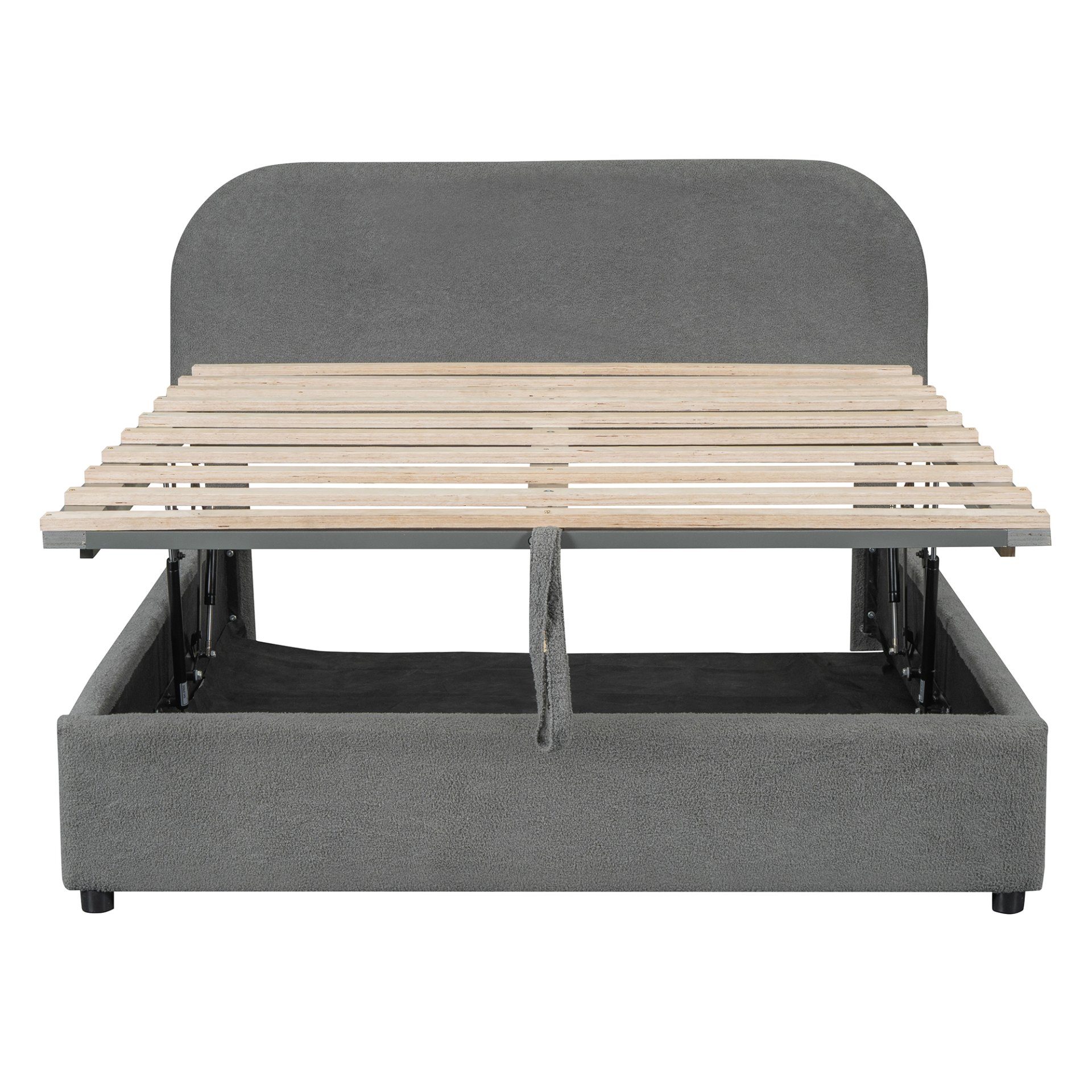Full Size Upholstered Platform Bed With Hydraulic Storage System - Gray - Image 8