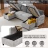 Sectional Sofa Pull Out Sofa Bed Versatile Sofa Sleeper With Large Storage Space, Two USB Ports And Two Cup Holders For Living Room - Gray - Image 7