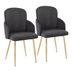 Dahlia - Contemporary Dining Chair (Set of 2) - Gold / Gray