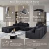 Luxury 8 Piece Modular U Shaped Sectional Sofa With Oversized Chaise Lounge And Bed Corduroy Upholstery - Black - Image 10