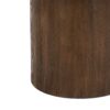 Mgo Cylindrical Side Table With Faux Stone Top And Wood Faux Base - Antique White / Natural - Image 9