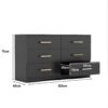 Large 6 Drawers Chest Of Drawer Dressers Table With Golden Handle - Black - Image 2
