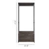 Monica - Wood And Metal Walk In Closet With 1 Drawer And Construction - Gray - Image 3