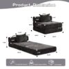 Convertible Floor Sofa Bed With Fixed Shape Frame For Living Room - Black - Image 3