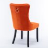 Nikki - Modern, High-End Tufted Solid Wood Contemporary Velvet Upholstered Dining Chair With Wood Legs Nailhead Trim (Set of 2) - Orange - Image 6