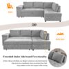 L Shaped Couch With Pull Out Bed And Storage Sectional Sleeper Sofa With Hidden Storage, Wide Armrest With Storage, For Living Room, Apartment, Bedroom, Office - Light Gray - Image 16