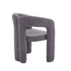 Contemporary Designed Teddy Velvet Upholstered Accent / Dining Chair With Armrest Teddy Fabric, (Set of 2) - Gray - Image 21