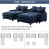 Contemporary Chenille Upholstered Sectional Sofa With Ottomans, USB Ports, Cup Holders & Storage - Blue - Image 4