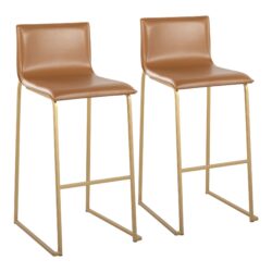 Mara - Contemporary Barstool (Set of 2) - Gold / Camel