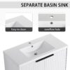 Contemporary Wall Mounted Bathroom Vanity With Resin Sink & Soft Close Doors - White - Image 6