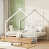Full Size Classic House Bed With 2 Drawers - White - Image 11
