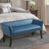 Welburn Accent Bench With Low Back And Flared Arms - Blue - Image 2