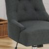 Glory Diamond Tufted Upholstered Office Chair With Rolling Casters And Sloped Arms - Dark Gray / Chrome - Image 10