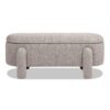 Hugo - Oval Fully Upholstered Storage Bench - Brown - Image 3