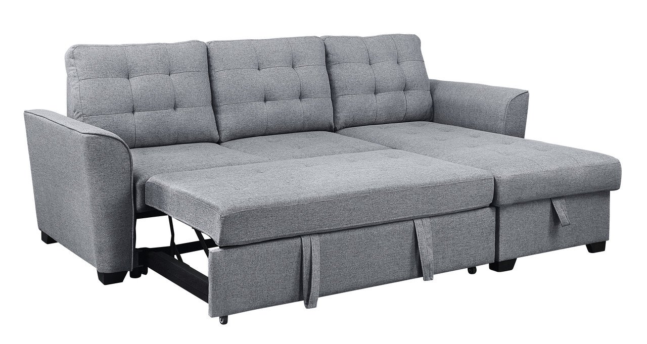 Avery - Sleeper Sectional Sofa With Reversible Storage Chaise - Light Gray - Image 6