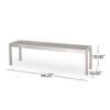 Outdoor Modern Aluminum Dining Bench With Faux Wood Seat, Durable And Elegant Design - Gray / Silver - Image 3