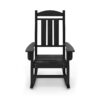 Traditional Porch Rocker Classic HDPE Poly Lumber For Porch, Patio, And Garden Comfort - Black - Image 3