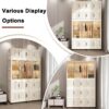 Portable Wardrobe Closet Storage Organizer With Magnetic Doors, Polypropylene - Cream White - Image 6