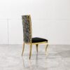 Dining Chair (Set of 2) With Unique Backrest Stainless Steel Legs - Gold - Image 5