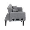 Folding Ottoman Sofa Bed With Stereo - Gray Fabric - Image 9