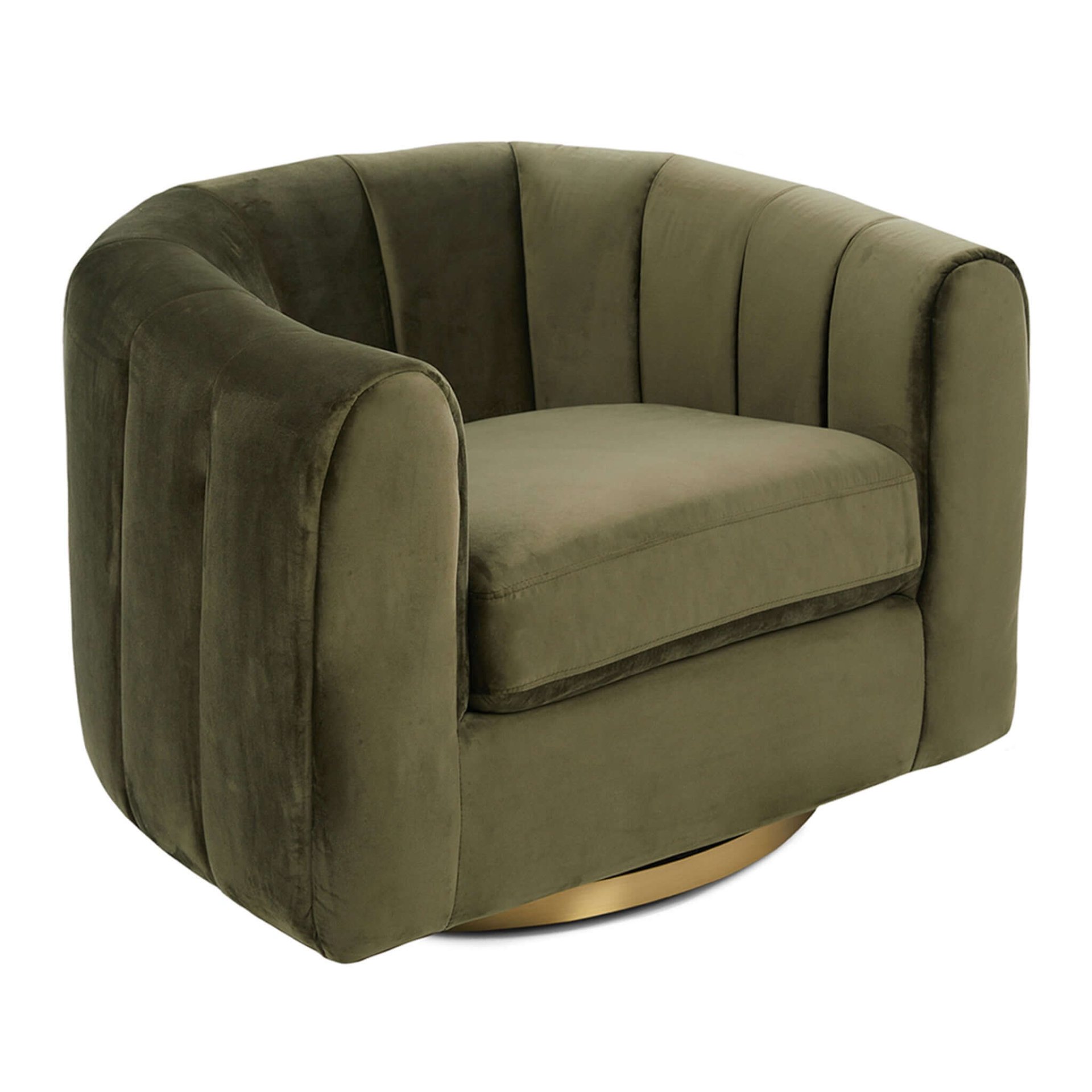 Cosey - Swivel Chair - Gold / Green / Olive Green - Image 2