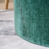 Classic Style 2 Piece Round Chenille Storage Ottoman Set With Drum Shaped Stool, Desktop - Dark Green - Image 12