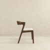 Dakota - Velvet Dining Chair (Set of 2) - Cream White / Dark Brown - Image 5