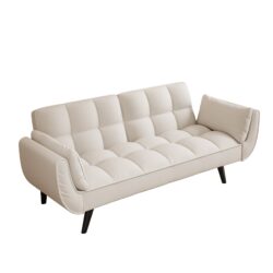 Sofa Soft Two Armrests Throw Pillow Pillow Comfortable Fit Apartment Bedroom Small Space - Beige
