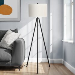 Lighting, Floor Lamp Contemporary - Black / Cream