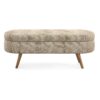 Ottoman Oval Storage Bench With Rubber Wood Legs Fabric - Brown - Image 12