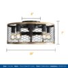 20" Industrial Caged Ceiling Fan, With 7 - ABS Blades Remote Control Reversible DC Motor, Small Flush Mount Ceiling Fan For Farmhouse - Black - Image 8