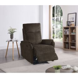 Recliner Chair With Power Function Easy Control Big Stocks, Recliner Single Chair - Dark Brown