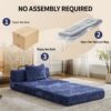 Convertible Floor Sofa Bed With Fixed Shape Frame For Living Room - Dark Blue - Image 8