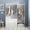 Open Wardrobe Storage For Bedroom - White - Image 21