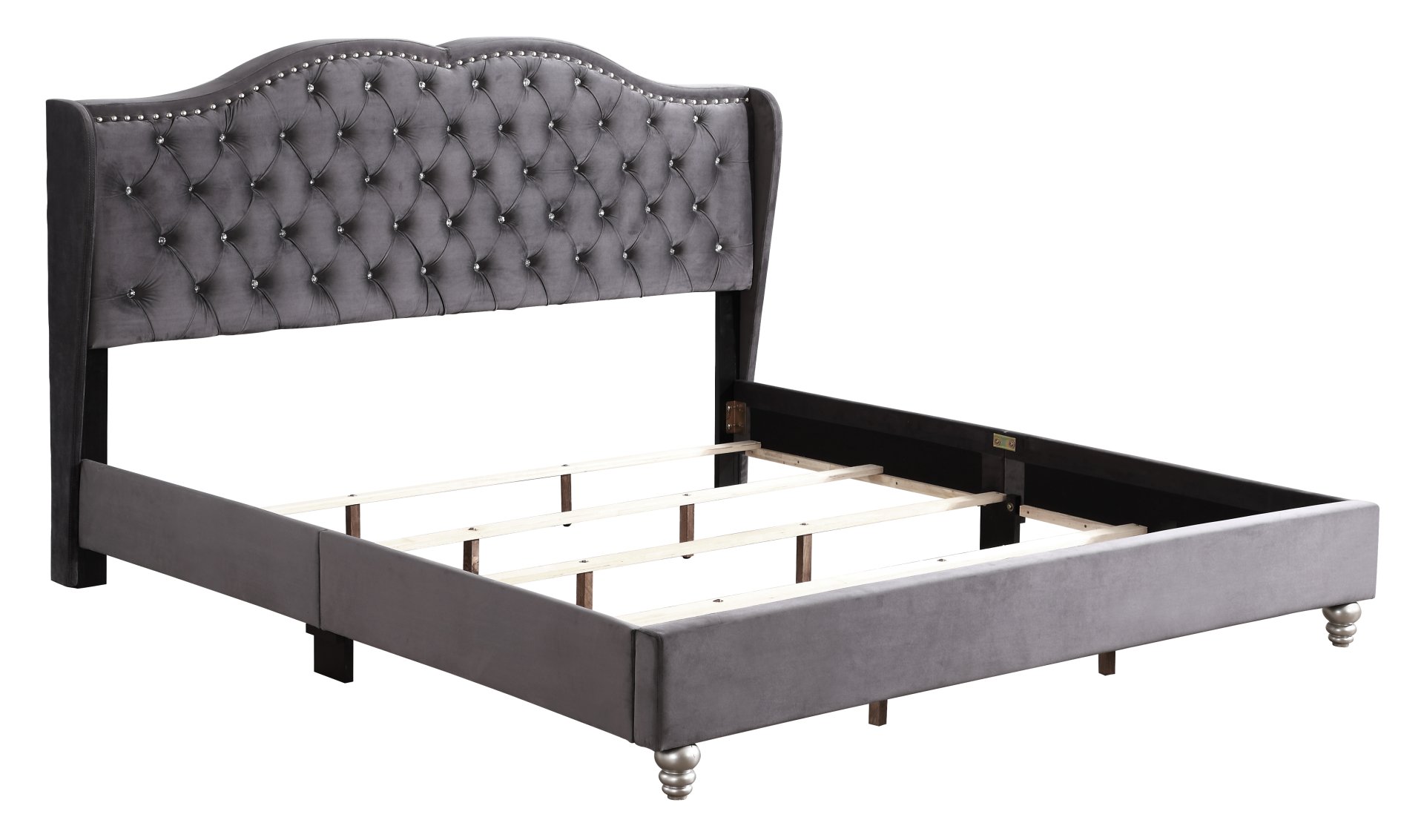 Full Transitional Upholstered Bed - Gray - Image 3