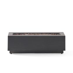 Modern Outdoor Iron Propane Fire Pit, 50, 000 Btu, Sleek Design - Brown / Gold