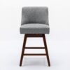 Counter Height Swivel Barstools, 26'' H Seat Height Upholstered Bar Stools (Set of 2), Fabric - Gray - Image 4