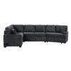 L-Shaped Sofa Sectional Sofa Couch Pull-Out Sofa Bed With Charging Devices And Cup Holders For Living Room - Blue Black - Image 10