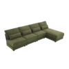 Oversized Deep Seat Sectional Sofa With Reversible Chaise, Loop Yarn Fabric 5 Seat Armless Indoor Furniture, Convertible L-Shaped Couch - Green - Image 3