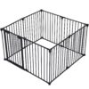 Adjustable Safety Gate 8 Panels Play Yard Metal Doorways Fireplace Fence Christmas Tree Fence Gate For House Stairs Gate Prohibited Area Fence - Black - Image 10