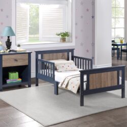 Connelly - Reversible Panel Toddler Bed - Midnight Blue / Vintage Walnut